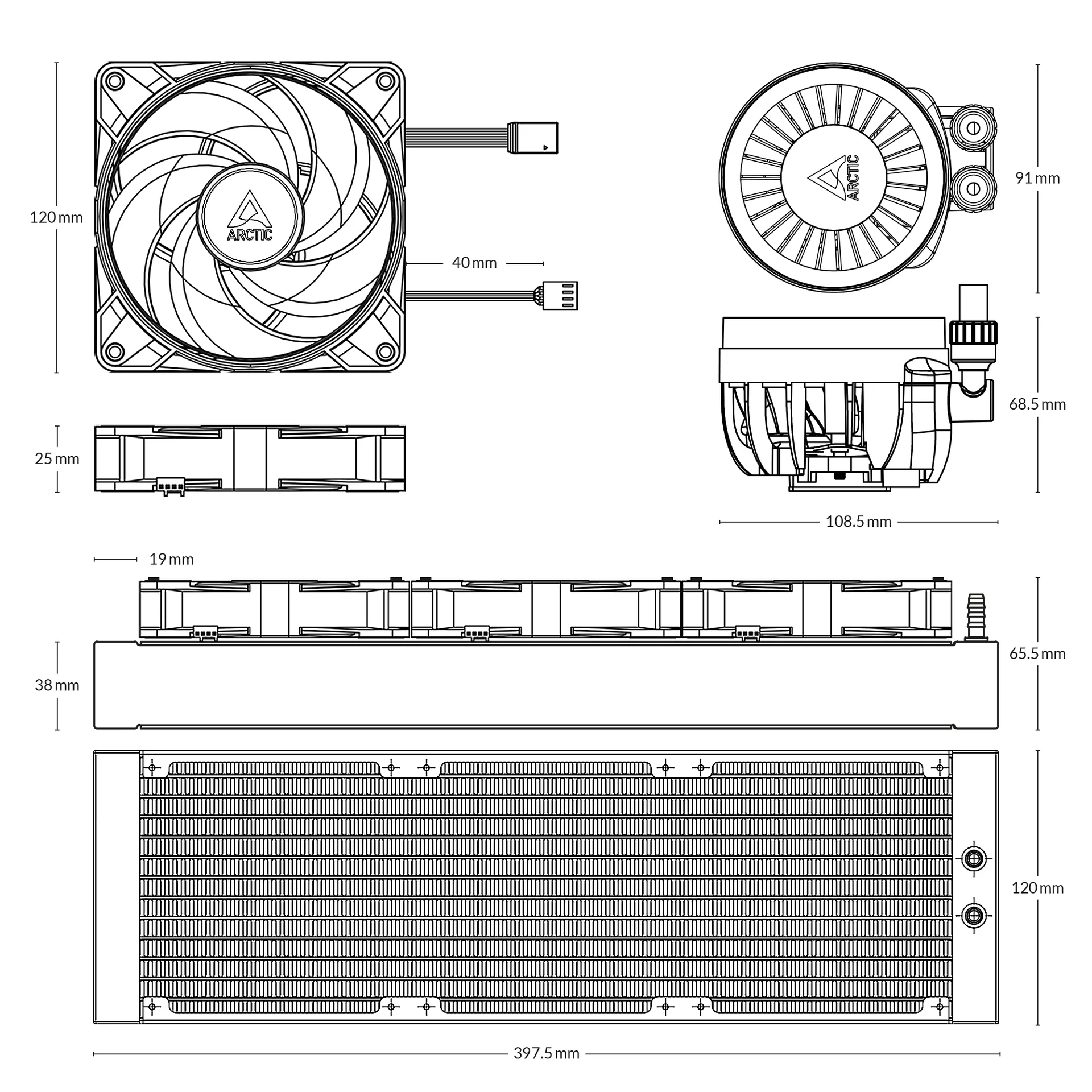 ARCTIC LIQUID FREEZER III PRO 360 A-RGB - AIO CPU COOLER BLACK - Image 2