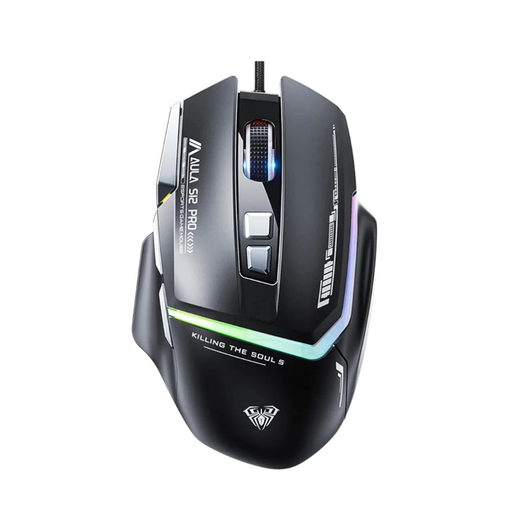 AULA S12 Pro RGB Ergonomic Wired Gaming Mouse ( Black) - Image 2