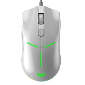 AULA F820 Wired Ergonomic Gaming Mouse ( White ) ( 6400DPI / 8 Macro Buttons )
