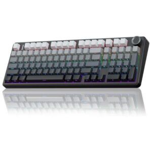 AULA F99 Pro 96% Side-Engraved Keycaps Tri-Mode Wireless Full Size Mechanical Gaming Keyboard With Knob | Gradient Gray, Nimbus Switch (F99ProGrN)