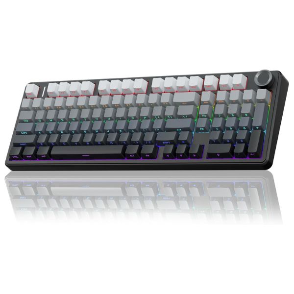 AULA F99 Pro 96% Side-Engraved Keycaps Tri-Mode Wireless Full Size Mechanical Gaming Keyboard With Knob | Gradient Gray, Nimbus Switch (F99ProGrN)