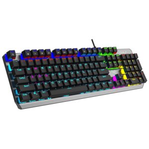 AULA F2066-II USB Full Size Wired Mechanical Gaming Keyboard Black Clicky Blue Switches