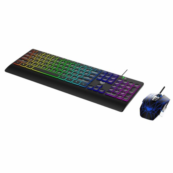 AULA T201 Membrane RGB Backlit Gaming Keyboard and Mouse Combo with 7keys and 2400DPI - Image 9