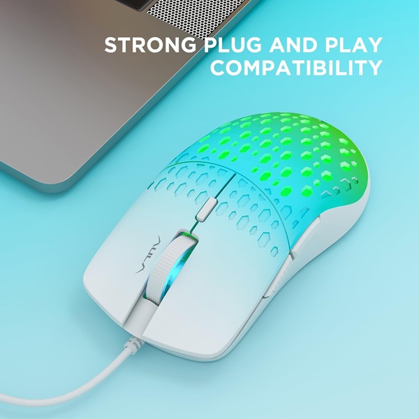 AULA S11 PRO Wired Ergonomic Gaming Mouse ( S11 PRO ) ( 3600 DPI / 6 Macro Button ) ( Blue ) ( S11PROBU ) - Image 3