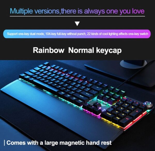 AULA F2058 Full Size Wired Mechanical Gaming Keyboard ( Black ) ( Clicky Blue Switch ) ( F2058 ) - Image 5