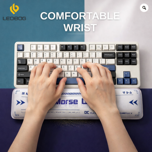 Leobog Morse Code Keyboard Hand rest | Soft Cushion Foam With Anti-Slip Bottom | Ergonomic Design Wrist Support | Compatible With Upto 80% Layout Keyboards (MCH) - Image 5