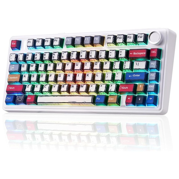 AULA F75 75% Wireless Trio Mode Mechanical Gaming Keyboard With Knob | Comic Keycap, Reaper Switch (F75CKR) - Image 8