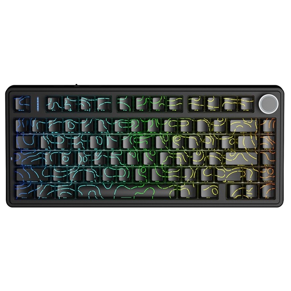 AULA F75 75% Wireless Trio Mode Mechanical Gaming Keyboard With Knob | Black Contour, Star-Vector (Seiya) Switch (F75BCS) - Image 8