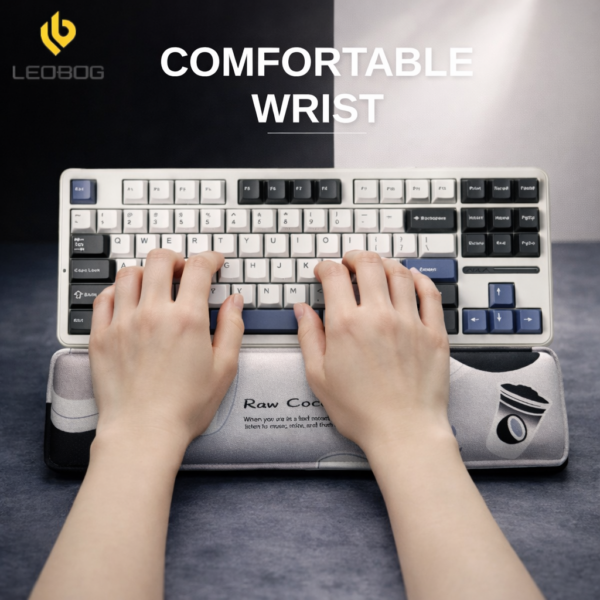 Leobog Raw Coconut Latte Keyboard Hand rest | Soft Cushion Foam With Anti-Slip Bottom | Ergonomic Design Wrist Support | Compatible With Upto 80% Layout Keyboards (RCLH) - Image 4