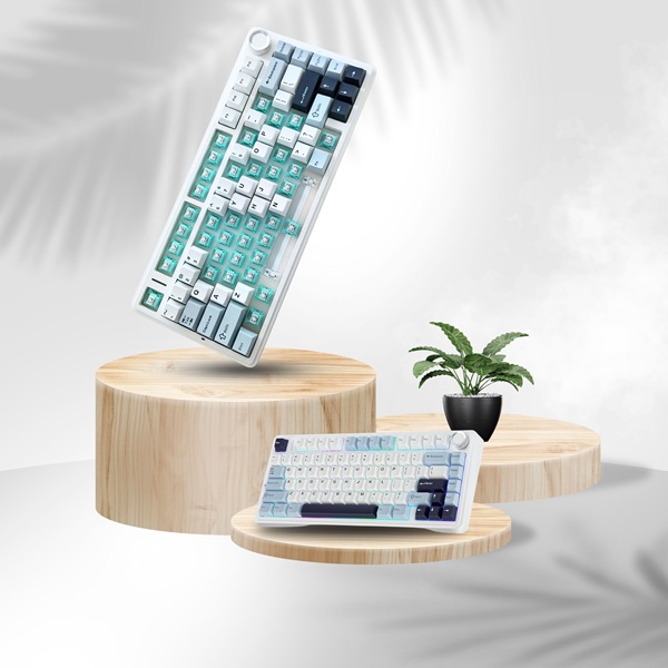 AULA F75 75% Wireless Trio Mode Mechanical Gaming Keyboard With Knob | Cedar Green, Reaper Switch (F75CGR) - Image 4