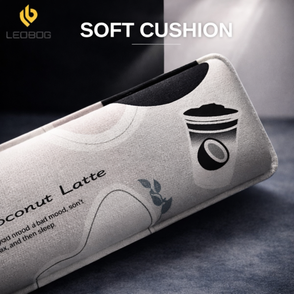 Leobog Raw Coconut Latte Keyboard Hand rest | Soft Cushion Foam With Anti-Slip Bottom | Ergonomic Design Wrist Support | Compatible With Upto 80% Layout Keyboards (RCLH) - Image 3