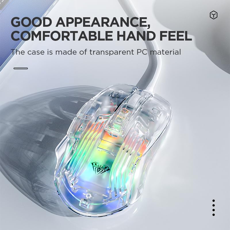 AULA S80 Transparent Wired Ergonomic Gaming Mouse - Image 4