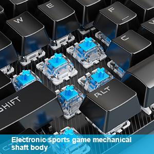 AULA S2022 USB Wired Full Size Mechanical Gaming Keyboard | Black, Blue Switch - Image 4