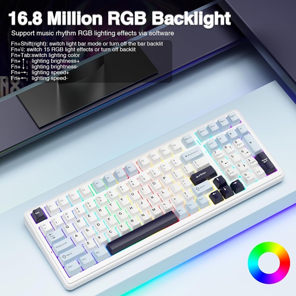 Aula 3in1mechanical KB,-Ice Blue Reaper Switch-F99 ice blue - Image 5