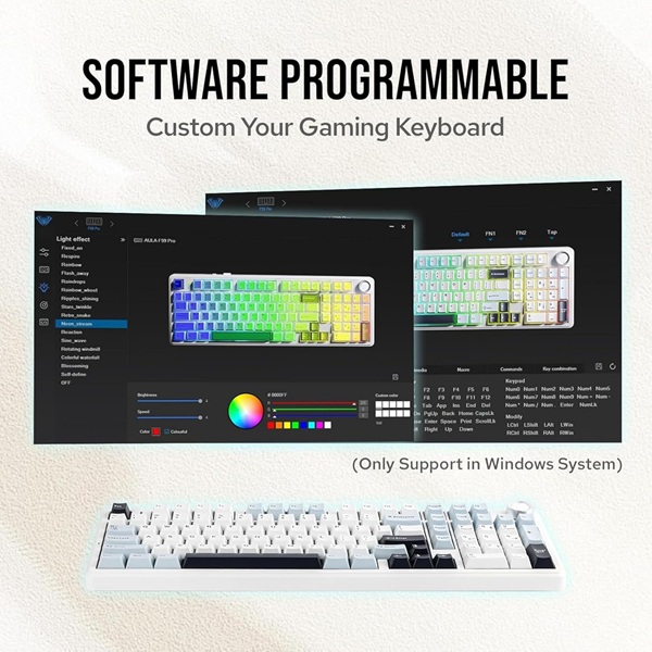 AULA F99 Pro 96% Tri-Mode Wireless Full Size Mechanical Gaming Keyboard With Knob | Ice Blue, Star Vector (Seiya) - Image 4