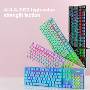 AULA S2022 USB Wired Full Size Mechanical Gaming Keyboard | Black, Blue Switch - Image 2