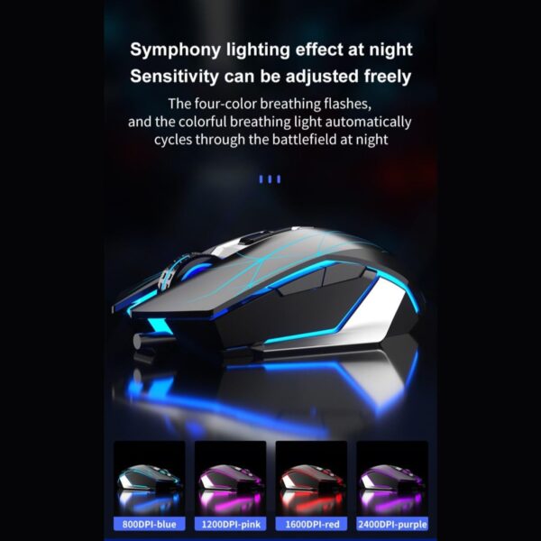 AULA T201 Membrane RGB Backlit Gaming Keyboard and Mouse Combo with 7keys and 2400DPI - Image 3