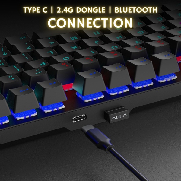 AULA M75 Tri-Mode (2.4G/Bluetooth/Wired)Red switch - Image 4
