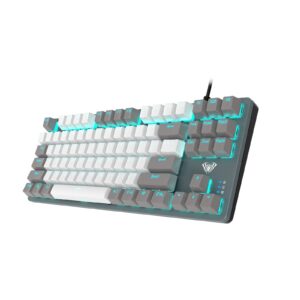 AULA F3287 Tenkeyless Wired Mechanical Gaming Keyboard ( Grey/White ) ( Blue Switch )