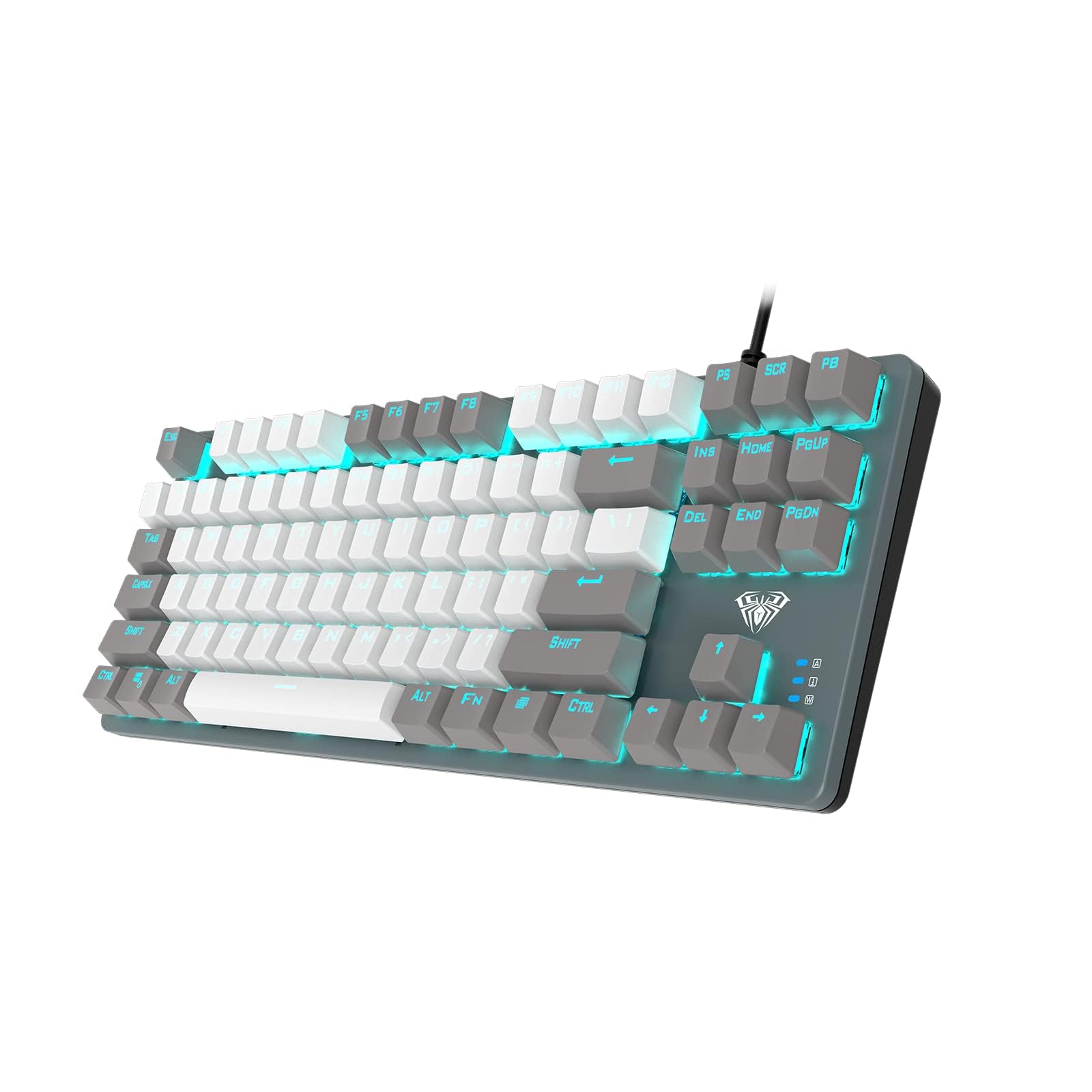 AULA F3287 Tenkeyless Wired Mechanical Gaming Keyboard ( Grey/White ) ( Blue Switch )