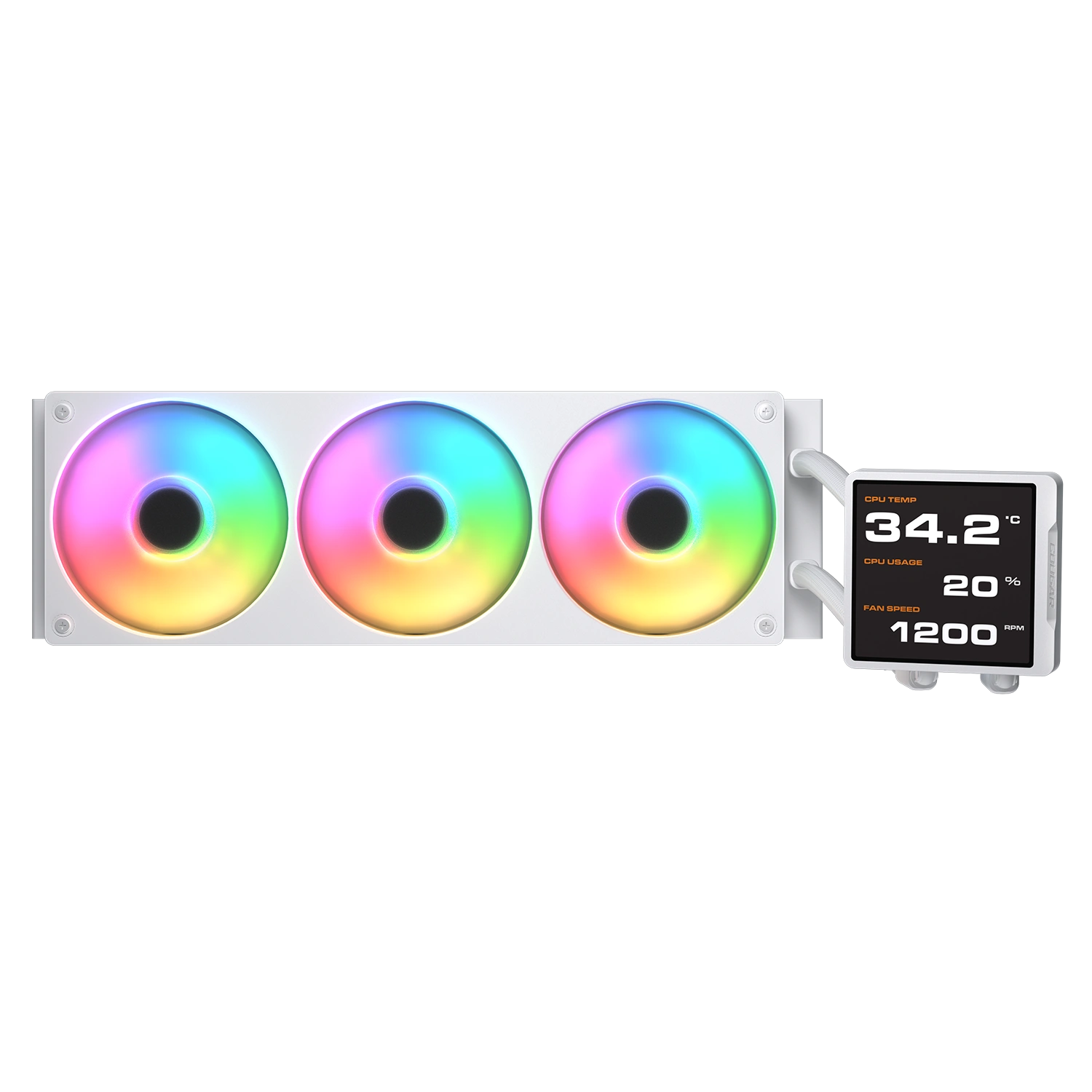 COUGAR Poseiden Vistek Pro ARGB 360mm CPU Liquid Cooler AIO ( With LCD Display ) ( White ) - Image 4