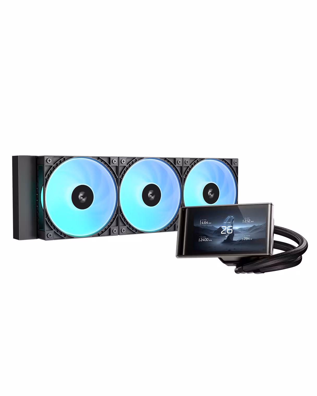 DEEPCOOL LT360 Vision 360mm ARGB CPU Liquid Cooler ( Black ) ( With LCD Display ) - Image 6