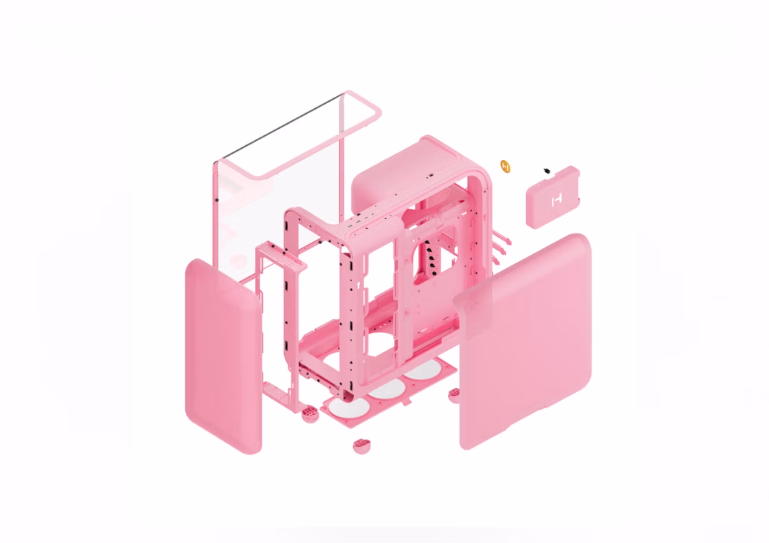 HYTE X50 ATX Mid Tower Cabinet ( Strawberry Milk ) - Image 5
