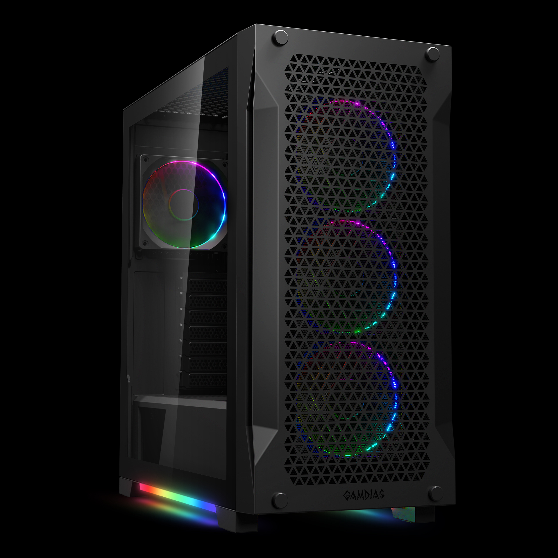 Athena P1 ARGB ATX Mid Tower Cabinet (Black) Gamdias
