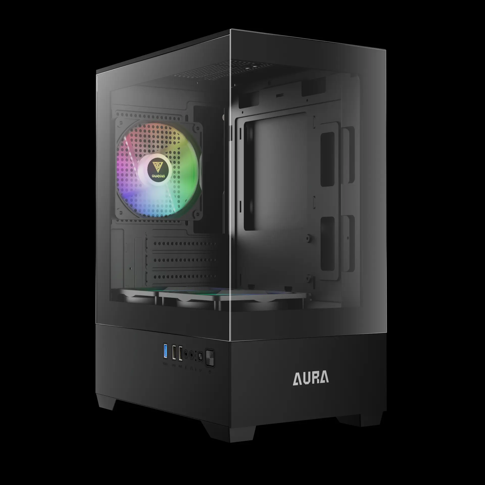 GAMDIAS Aura GC9M ARGB MATX Mini Tower Cabinet ( Black ) - Image 7