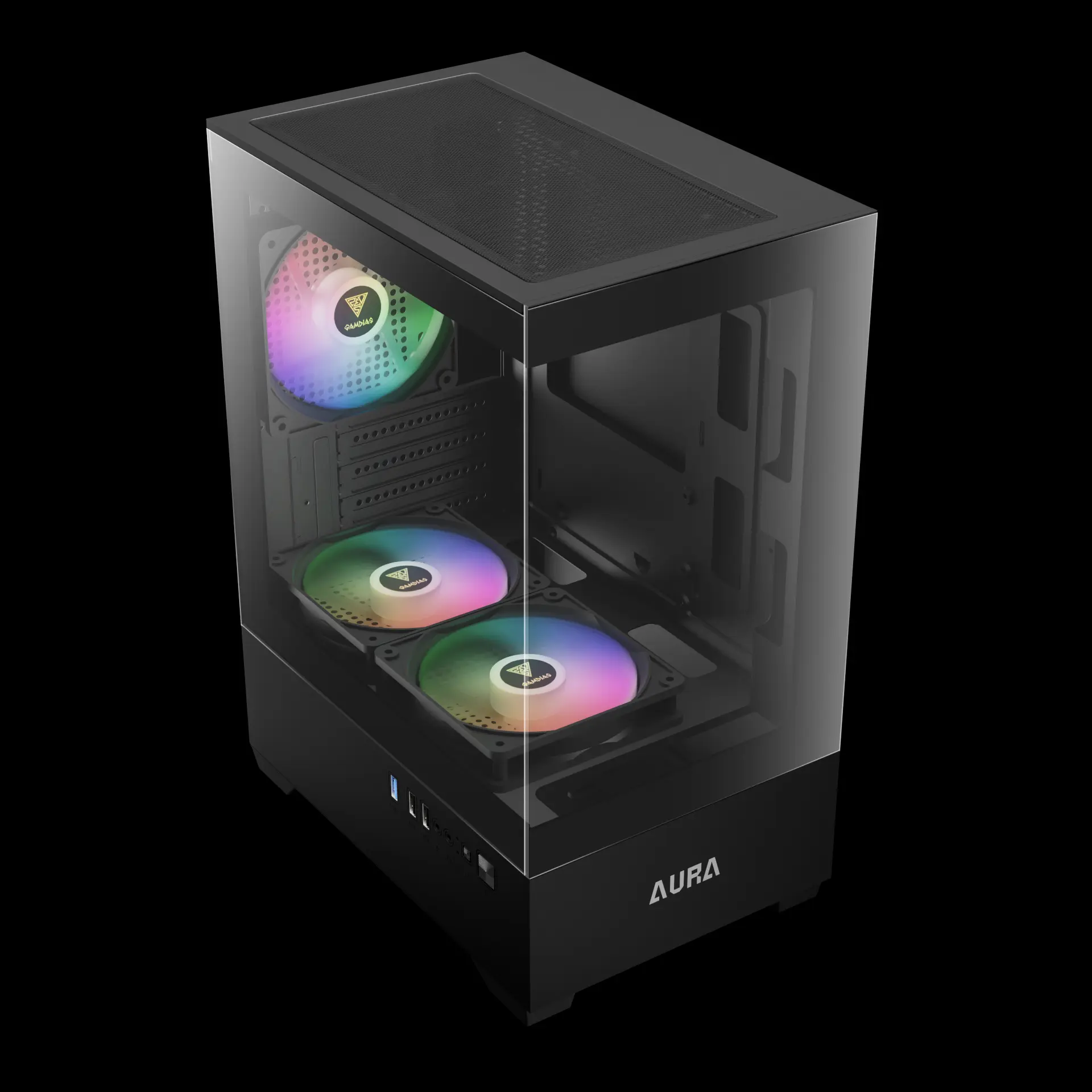GAMDIAS Aura GC9M ARGB MATX Mini Tower Cabinet ( Black ) - Image 6