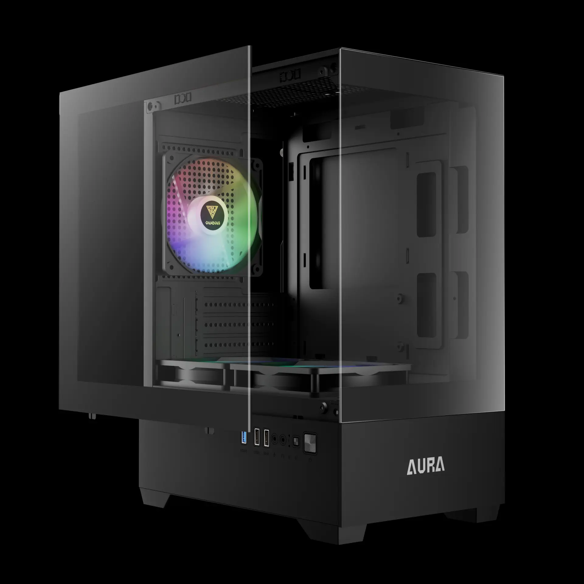 GAMDIAS Aura GC9M ARGB MATX Mini Tower Cabinet ( Black ) - Image 5