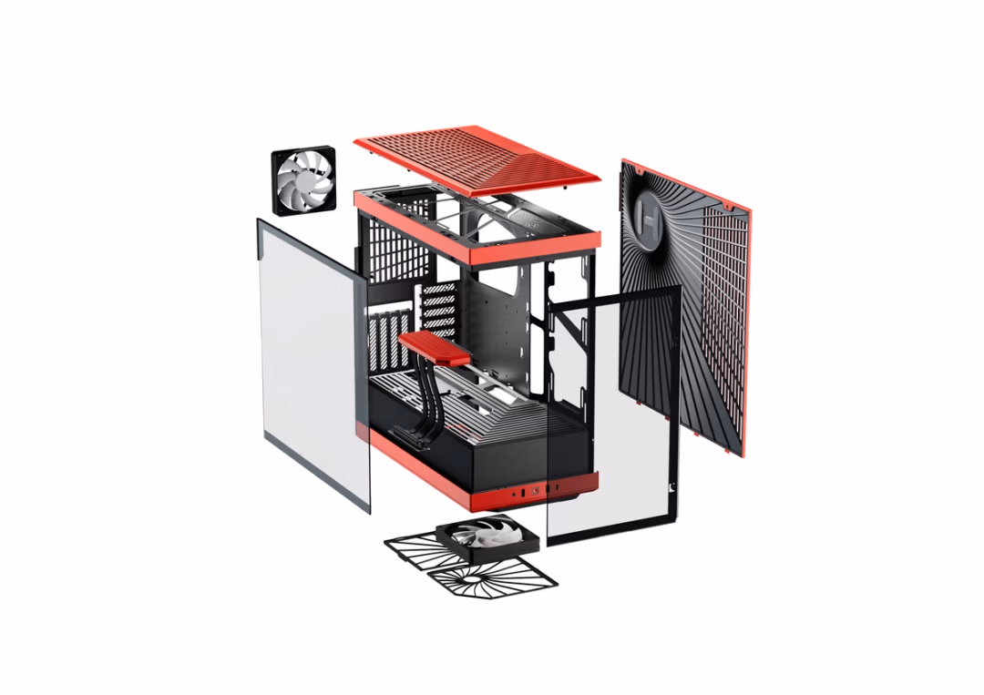 HYTE Y40 ATX Mid Tower Cabinet (Black/White) Colorway : Black Cherry - Image 2